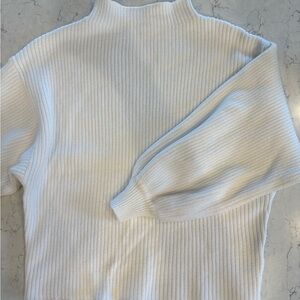 Line & Dot Cream Ribbed Turtleneck Sweater